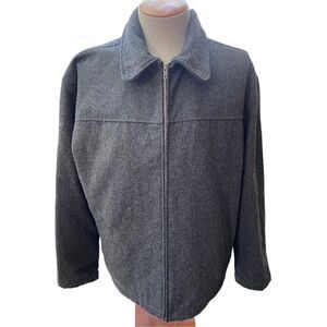 Old Navy Collection Wool Blend Jacket Mens XXL Heather Gray Quilted Lining Front